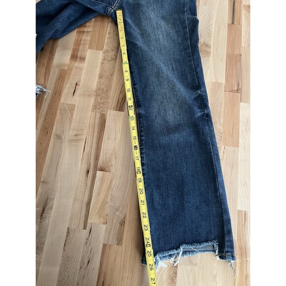 Judy Blue Cropped Boot Jeans Stretch Raw Step Hem Distressed Medium Wash 3/26 - Picture 9 of 9
